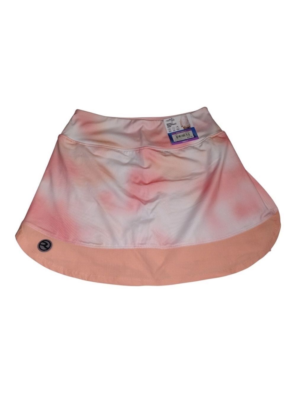 Reel Life Women's Performance Skort Peach Tie-Dye Skort with Built-In Shorts S